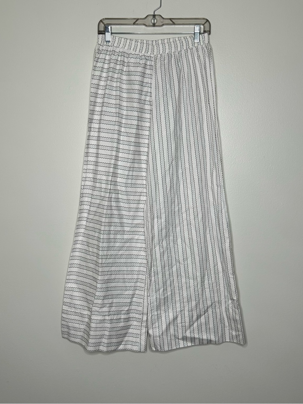 Princess Polly White Wide Leg Striped Pants